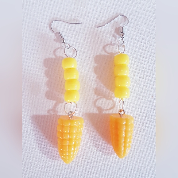 Me So Corny Corn Earrings Cob Nibblets Handmade Jewelry Hand Crafted NEW - Picture 4 of 9